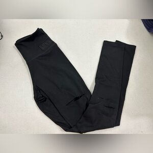 PINK Victoria's Secret ULTIMATE distressed Jet Black Leggings - Size XS